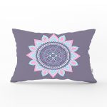 Gri Zeminde Mandala Baskılı Modern Dikdörtgen Yastık Kılıfı Realhomes