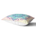 - Rh-Dik-5121-Gorsel2 - Realhomes  Pembe Zeminde Mavi Mandala Çizimli Modern Dikdörtgen Yastık Kılıfı Realhomes