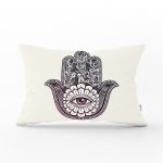 Fâtımâ'nın Eli Özel Tasarım Dijital Baskılı Modern Dikdörtgen Kırlent Kılıfı Realhomes