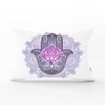 Mandala İçinde Fatma'nın Bereket Eli Motifli Dikdörtgen Kırlent Kılıfı Realhomes
