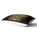 Siyah Zeminde Mandala İçinde Gold Fâtımâ'nın Eli Motifli Özel Tasarım Dikdörtgen Yastık Kılıfı Realhomes