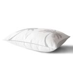 Beyaz Zeminde Gri Palmiye Desenli Modern Dikdörtgen Yastık Kılıfı Realhomes