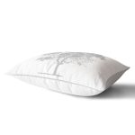 Dekoratif Beyaz Zemimde Gri Ağaç Desenli Dikdörtgen Kırlent Kılıfı Realhomes