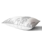 RealHomes Beyaz Zeminde Gri Ağaç Tasarımlı Dekoratif Dikdörtgen Kırlent Kılıfı Realhomes