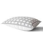 - Rh-Dik-5236gri-Gorsel2 - Realhomes Gri Zeminde Geometrik Kare Motifli Dekoratif Dikdörtgen Yastık Kılıfı Realhomes