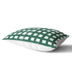 Koyu Yeşil Geometrik Kare Motifli Dekoratif Dikdörtgen Yastık Kılıfı Realhomes