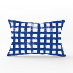 Lacivert Geometrik Kare Motifli Dekoratif Dikdörtgen Yastık Kılıfı Realhomes