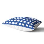 Lacivert Geometrik Kare Motifli Dekoratif Dikdörtgen Yastık Kılıfı Realhomes