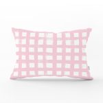 - Rh-Dik-5236pembe-Gorsel1 - Realhomes Pembe Zeminde Geometrik Kare Motifli Dekoratif Dikdörtgen Yastık Kılıfı Realhomes