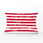 Kırmızı Çizgili Motifli Dekoratif Modern Dikdörtgen Yastık Kılıfı Realhomes