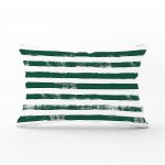Koyu Yeşil Çizgili Motifli Dekoratif Modern Dikdörtgen Yastık Kılıfı Realhomes