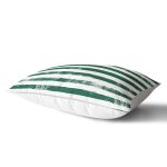 Koyu Yeşil Çizgili Motifli Dekoratif Modern Dikdörtgen Yastık Kılıfı Realhomes