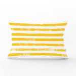 Sarı Çizgili Motifli Dekoratif Modern Dikdörtgen Yastık Kılıfı Realhomes