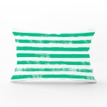 Yeşil Çizgili Motifli Dekoratif Modern Dikdörtgen Yastık Kılıfı Realhomes