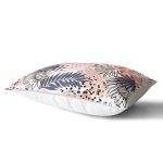 Beyaz Zeminde Renkli Yaprak Desenli Dikdörtgen Kırlent Kılıfı Realhomes