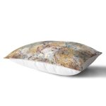 Mermer Zeminde Gold Sulu Boya Çalışması Desenli Dikdörtgen Kırlent Kılıfı Realhomes