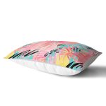 - Rh-Dik-5256-Gorsel2 - Realhomes Mavi Zemin Üzerinde Pembe Yaprak Motifli Modern Dikdörtgen Yastık Kılıfı Realhomes