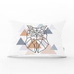 Geometrik Çizimlerden Oluşan Baykuş Motifli Özel Tasarım Dikdörtgen Kırlent Kılıfı Realhomes