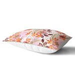 Sonbahar Temalı Pembe Çiçek Desenli Özel Tasarım Modern Dikdörtgen Yastık Kılıfı Realhomes