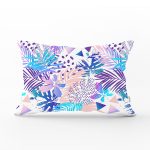 - Rh-Dik-5265-Gorsel1 - Realhomes Beyaz Zemind Renkli Ananas Yaprakları Desenli Dijital Baskılı Modern Dikdörtgen Kırlent Kılıfı Realhomes