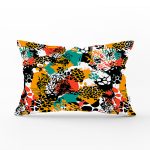 Kaplan Motifli Renkli Dijital Baskılı Özel Tasarım Modern Dikdörtgen Yastık Kılıfı Realhomes