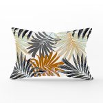 Kahverengi Ve Gri Yaprak Desenli Dikdörtgen Kırlent Kılıfı Realhomes