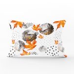 Mermer Desen Ve Kuru Yaprak Motifli Dekoratif Dikdörtgen Kırlent Kılıfı Realhomes