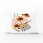 Beyaz Zemin Üzerinde Kurumuş Çiçek Motifli Modern Dikdörtgen Yastık Kılıfı Realhomes