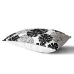 Siyah Ve Beyaz Yaprak Motifli Dekoratif Dikdörtgen Yastık Kılıfı Realhomes