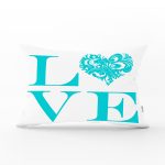 Aşk Temalı Dijital Baskılı Dekoratif Dikdörtgen Yastık Kırlent Kılıfı Realhomes