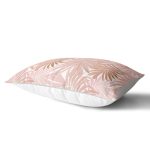 Pembe Tropik Yaprak Motifli Özel Tasarım Dijital Baskılı Dikdörtgen Kırlent Kılıfı Realhomes