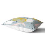 Mavi Zemin Üzerinde Sulu Boya Çizim Baskılı Dekoratif Dikdörtgen Kırlent Kılıfı Realhomes