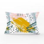 Yağlı Boya Soyut Çizimli Özel Tasarım Dikdörtgen Kırlent Kılıfı Realhomes