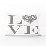 Aşk Temalı Dijital Baskılı Dekoratif Dikdörtgen Yastık Kırlent Kılıfı Realhomes