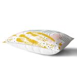 Beyaz Zeminde Soyut Sulu Boya Çizimli Özel Tasarım Dijital Baskılı Dikdörtgen Kırlent Kılıfı Realhomes