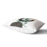 Beyaz Zemin Üzerinde Soyut Yaprak Çizimli Dekoratif Dikdörtgen Kırlent Kılıfı Realhomes