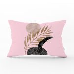 - Rh-Dik-5310pembe-Gorsel1 - Realhomes Pembe Zemin Üzerinde Gold Yaprak Motifli Dekoratif Dikdörtgen Yastık Kılıfı Realhomes