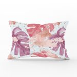 Sulu Boya Tropik Yaprak Desenli Özel Tasarım Modern Dikdörtgen Kırlent Kılıfı Realhomes