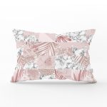 Mermer Desen Temalı Geometrik Yaprak Motifli Dikdörtgen Kırlent Kılıfı Realhomes