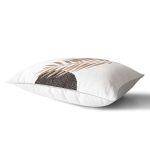 Beyaz Zeminde Soyut Çizim Ay Ve Yaprak Motifli Dikdörtgen Kırlent Kılıfı Realhomes