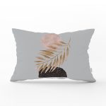 - Rh-Dik-5316gri-Gorsel1 - Realhomes Gri Zeminde Soyut Çizim Ay Ve Yaprak Motifli Dikdörtgen Kırlent Kılıfı Realhomes