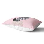 - Rh-Dik-5320pembe-Gorsel2 - Realhomes Pembe Zeminde Tropik Yaprak Desen Baskılı Özel Tasarım Dikdörtgen Kırlent Kılıfı Realhomes