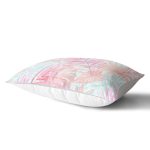 Pembe Ve Mavi Yaprak Desenli Özel Tasarım Dekoratif Dikdörtgen Kırlent Kılıfı Realhomes