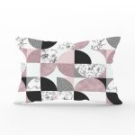 - Rh-Dik-5324-Gorsel1 - Realhomes Geometrik Şekiller İçerisinde Fuşya Mermer Desenli Modern Dikdörtgen Yastık Kılıfı Realhomes