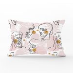 Tropik Yapraklar Üzerinde Antik Yunan Tanrısı Desenli Dikdörtgen Kırlent Kılıfı Realhomes