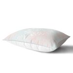 Mavi Zemin Üzerinde Beyaz Kırmızı Çiçek Tasarımlı Dekoratif Dikdörtgen Yastık Kılıfı Realhomes