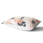 Turuncu Siyah Renkli Yaprak Dijital Baskılı Özel Tasarım Dikdörtgen Kırlent Kılıfı Realhomes