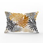 Renkli Yapraklar Üzerinde Nokta Tasarımlı Dikdörtgen Kırlent Kılıfı Realhomes