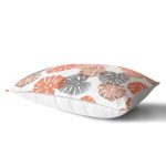 Beyaz Zemin Üzerinde Pembe Noktalı Tropik Yaprak Desenli Dikdörtgen Kırlent Kılıfı Realhomes