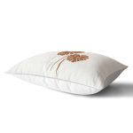 Gri Zeminde Palmiye Yaprakları Motifli Dikdörtgen Kırlent Kılıfı Realhomes